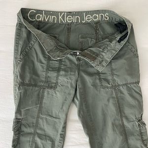 Calvin Klein Cargo Pants Army Olive Green Size 4